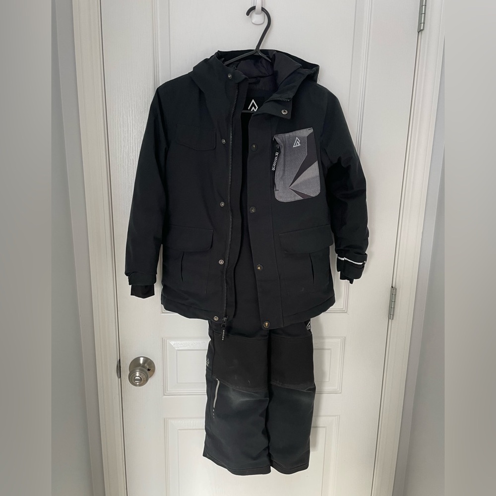 Kids Black and Gray Winter Matching Set